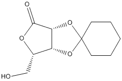 Molecular Structure of 546141-19-9 (2,3-O-cyclohexylidene-(L)-Lyxonic acid γ-lactone)